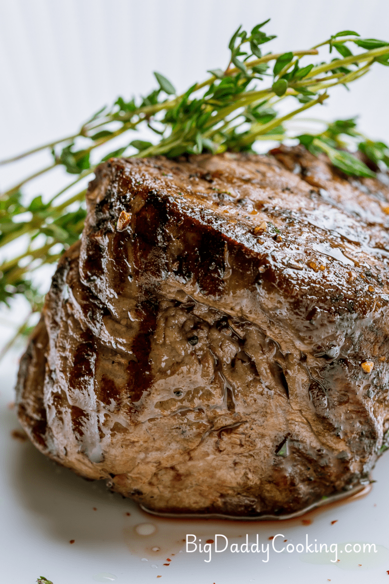 Surf and Turf Deluxe: Butter-Seared Filet with Garlic Prawns