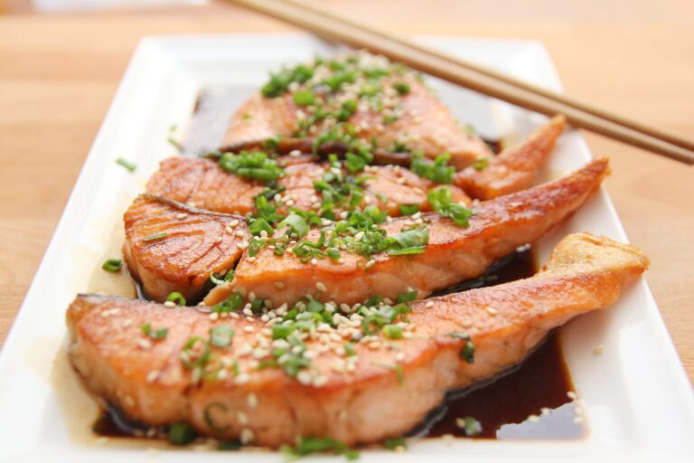 Elegant Salmon a la Genevese with Madeira Wine Sauce and Anchovy